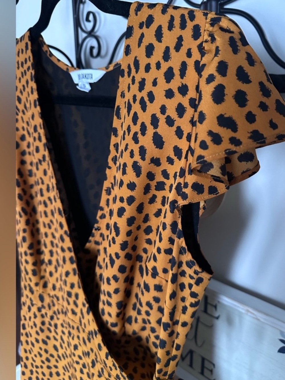 BB Dakota Brown High Low Animal Print Wrap Dress - Picture 7 of 7